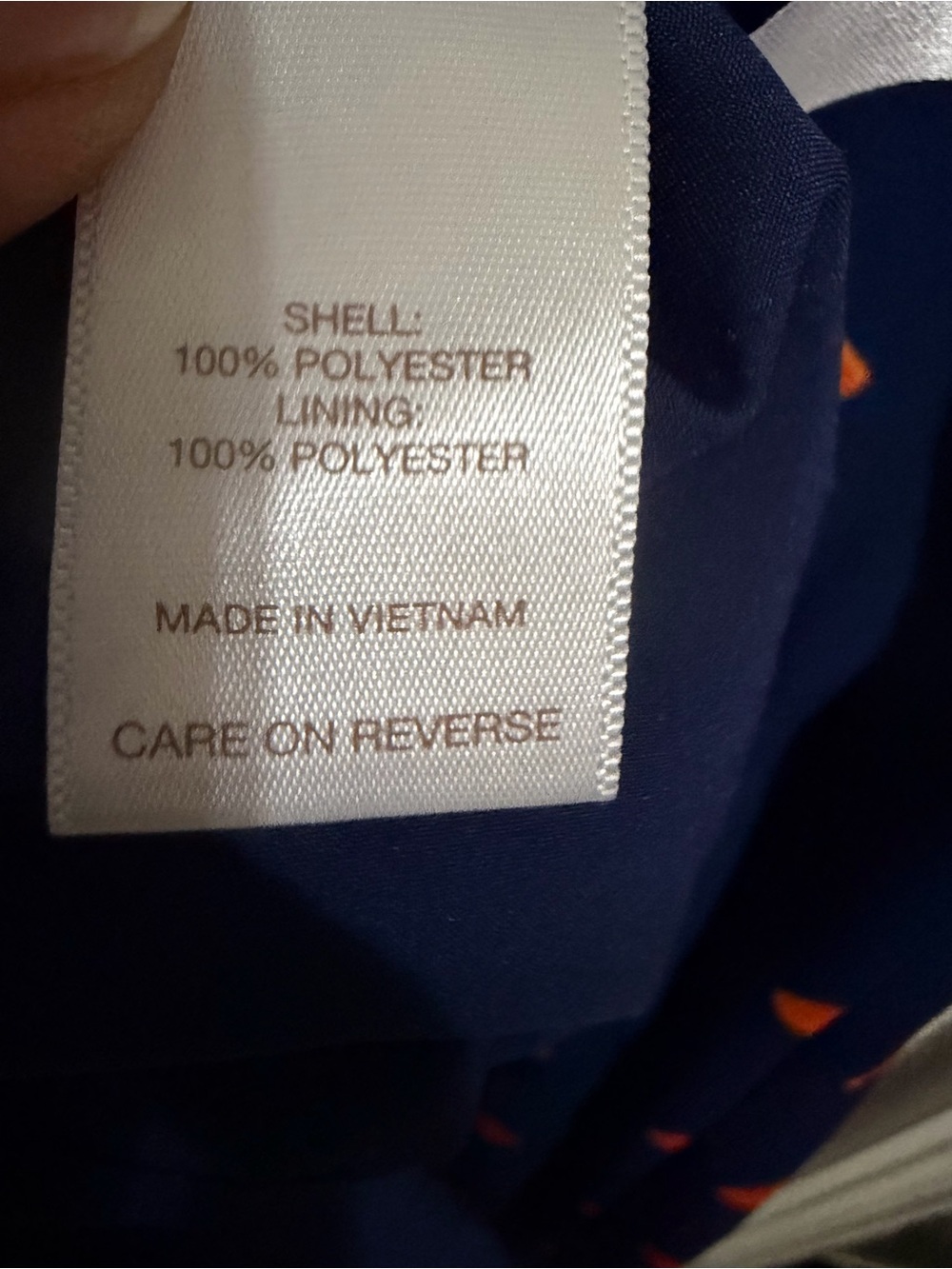 New York & Company Navy and Orange Striped & Pleated Midi Dress - Picture 14 of 15